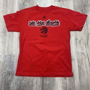 Toronto Raptors Shirt Medium Red Adidas Logo NBA We‎ The North Graffiti Playoffs